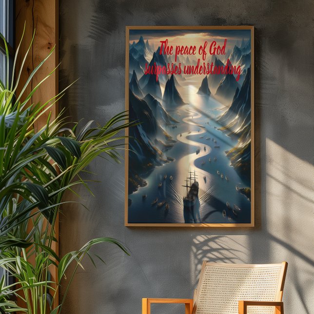Póster Navegación Serene: Barco, Agua, Montañas (Subido por el creador)