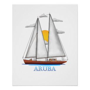 Póster Navegador náutico costero de Aruba