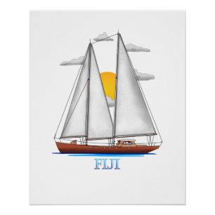 Póster Navegador náutico costero de Fiyi