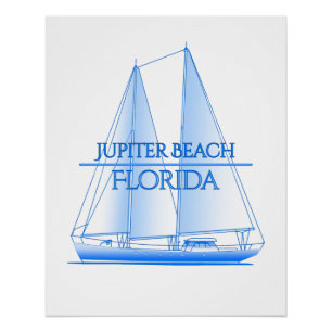 Póster Navegador náutico costero de Júpiter Beach