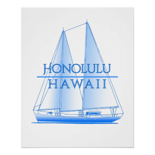 Póster Navegador Náutico Costero Honolulu