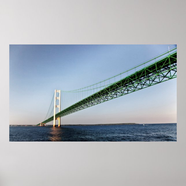 Póster Navegando bajo el puente de Mackinac (Frente)