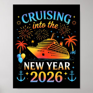Póster Navegando hacia el nuevo año 2026 Feliz año nuevo 