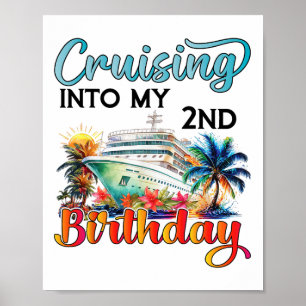 Póster Navegando hacia mi segundo cumpleaños Crucero Viaj