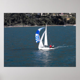 Póster Navegando por el lago Garda