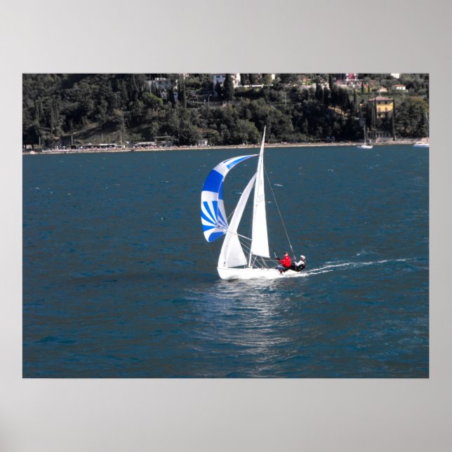 Póster Navegando por el lago Garda (Frente)