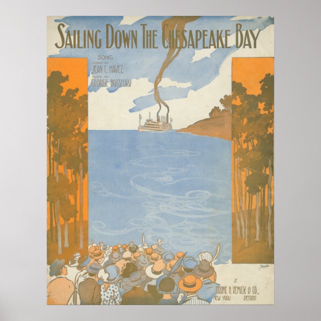 Póster Navegando por la bahía de Chesapeake (Frente)