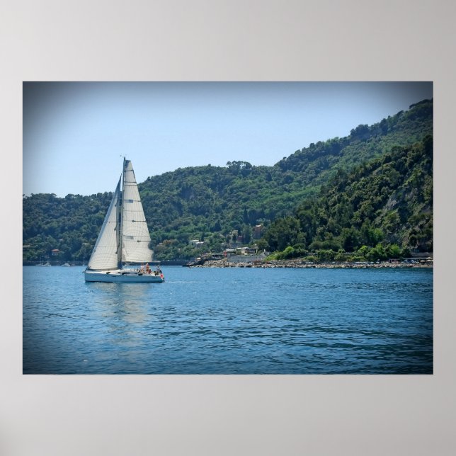 Póster Navegando por la Riviera italiana - Portofino (Frente)