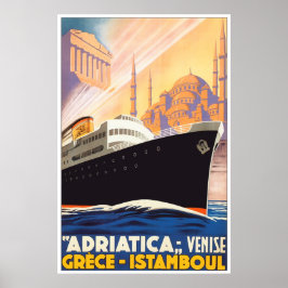 Póster Navegar por el Adriatica Vintage Design