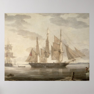 Póster Naves en el puerto, 1805 (aceite en lona)