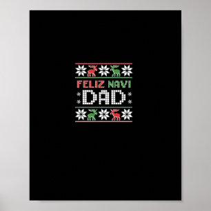 Póster Navi Dad Navidad Navidades divertidos y un flamant