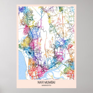 Póster Navi Mumbai Maharashtra City Map