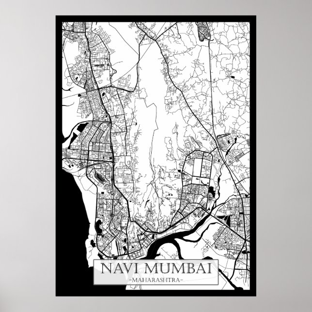 Póster Navi Mumbai Maharashtra Map (Frente)