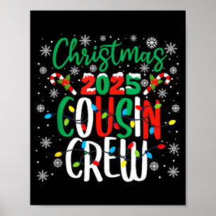 Póster Navidad 2025 Equipo de Primos Xmas Familia Combina