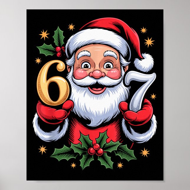 Póster Navidad 67 divertido Xmas Seis Siete Suéter Feo 6- (Frente)