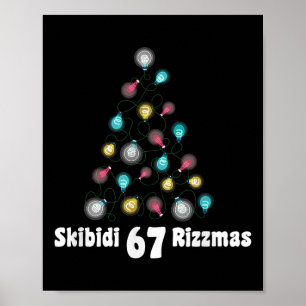 Póster Navidad 67 Skibidi Rizzmas Divertido Gen Z Argot X