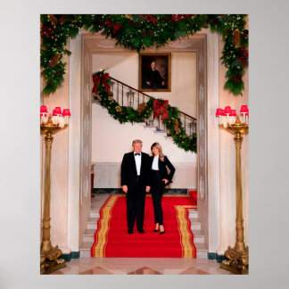 Póster Navidad acerca al presidente Donald Trump y a Mela
