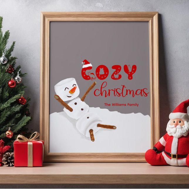 Póster Navidad Acogedora Muñeco de Nieve Lindo (Subido por el creador)