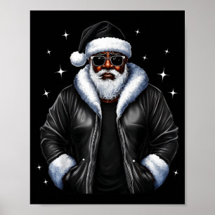 Póster Navidad afroamericana Xmas afro Papá Noel
