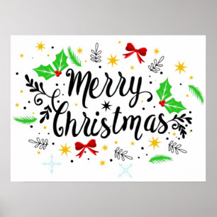 Póster Navidad Alegre Festiva  