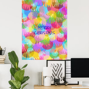 PÓSTER NAVIDAD ALEGRE PERSONALIZADA CON LUCES DE COLORES