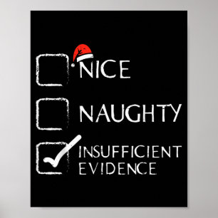 Póster Navidad Bien Malo Evidencia Insuficiente Xmas