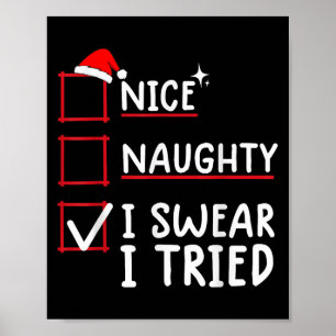 Póster Navidad Bonito Travieso Lo Juro Intenté 