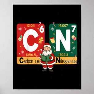 Póster Navidad Carbono Nitrógeno 67 Divertido Ciencia San