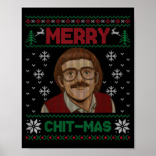 Póster Navidad Chit-mas Christmas Xmas divertida 