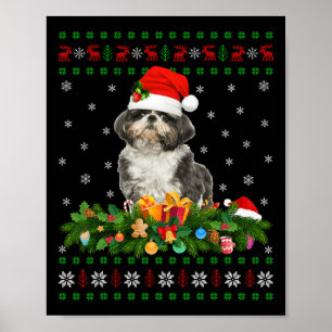 Póster Navidad coincidente con la familia iluminando a Cr