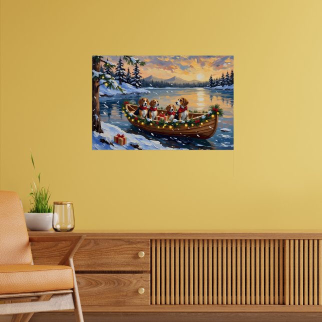 Póster Navidad de Barco de Beagle Fiesta (Salón 2)
