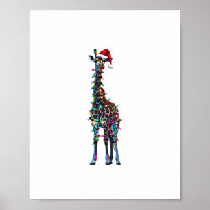 Póster Navidad de la jirafa _1