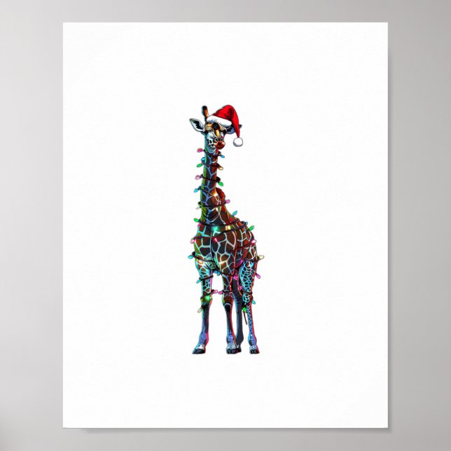 Póster Navidad de la jirafa  _1 (Frente)