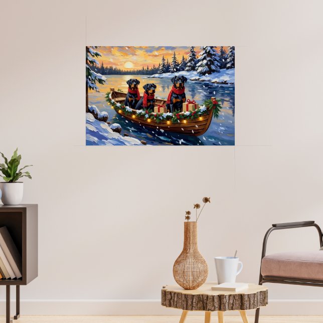 Póster Navidad de Rottweiler en Barco Fiesta (Salón 3)