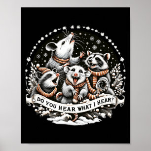 Póster Navidad de zarigüeya, Zarigüeya ¿Oyes lo que yo oi