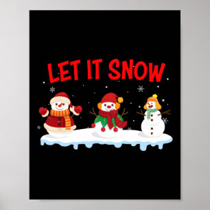 Póster Navidad Deja que nieve Muñeco de nieve Invierno Na