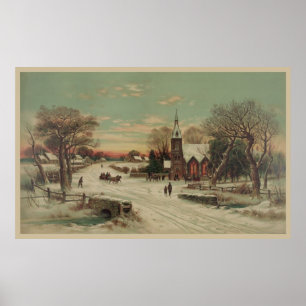 Póster Navidad del vintage