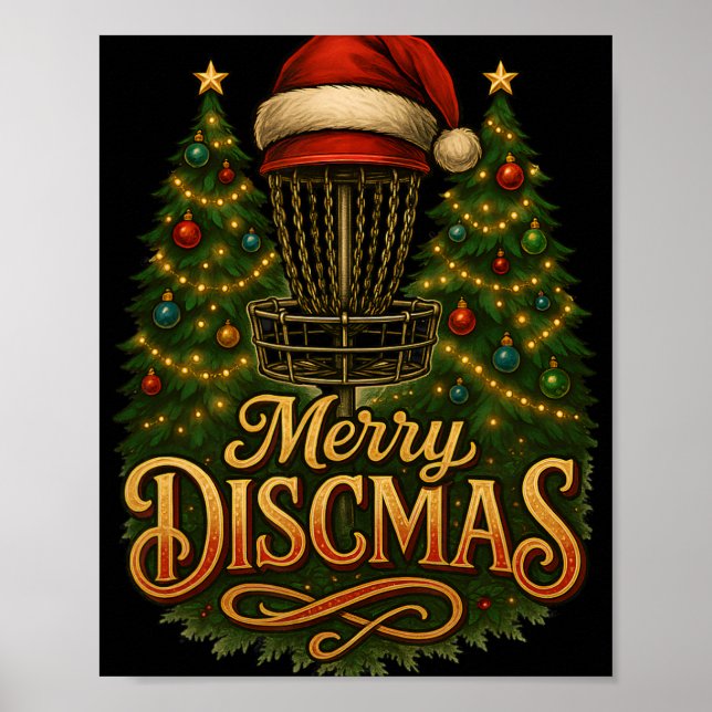 Póster Navidad Disc Golf Alegre Discmas  (Frente)