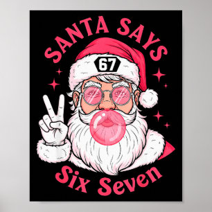 Póster Navidad Divertida 67 Meme Rotura Cerebral Santa Cl