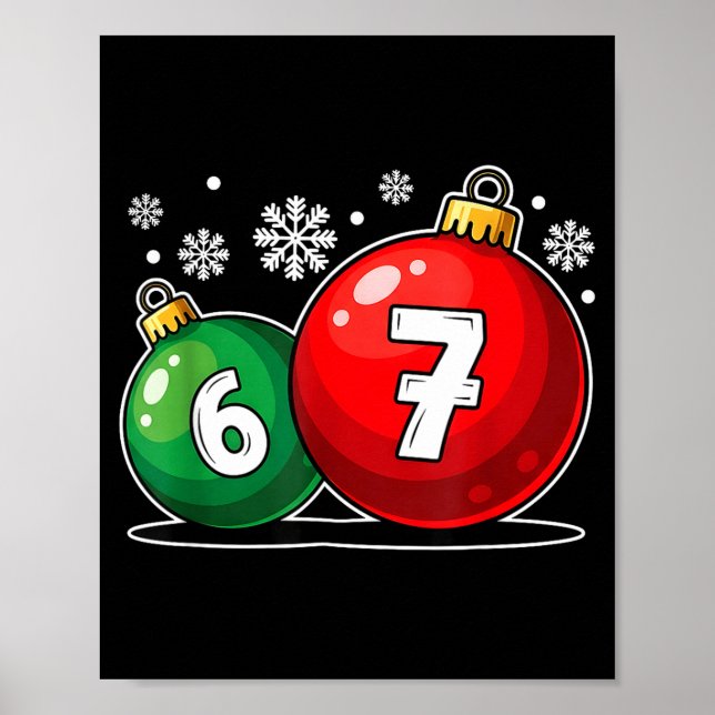 Póster Navidad Divertida 67 Seis Siete Meme Gen Alpha jer (Frente)