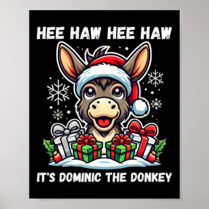 Póster Navidad divertida burro de Navidad italiano Domini