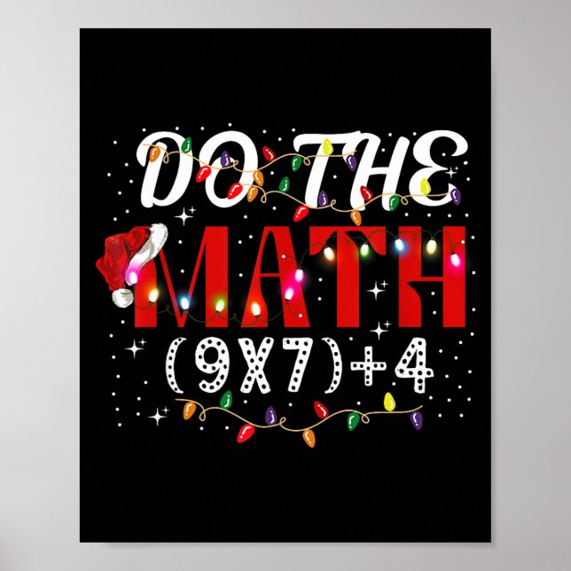 Póster Navidad Divertida Haz El Meme De Matemáticas (9x7) (Frente)