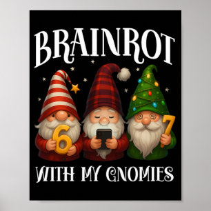 Póster Navidad divertida Italian Brainrot 67 Gnomos X-mas