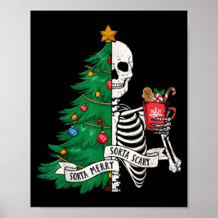 Póster Navidad Divertida Más o Menos Alegre Esqueleto de