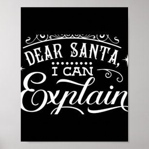 Póster Navidad Divertida Querido Santa Puedo Explicar Gui