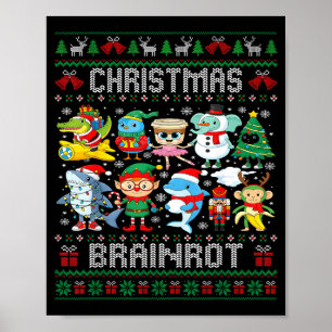 Póster Navidad divertida Rotura cerebral italiana Rotura