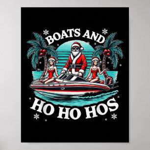 Póster Navidad Divertido Santa Barcos Y Ho Ho Hos _1