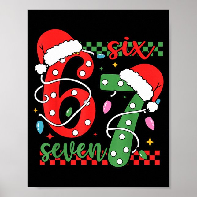 Póster Navidad Divertido Seis Siete 6 7 Meme Gen Alfa Arg (Frente)