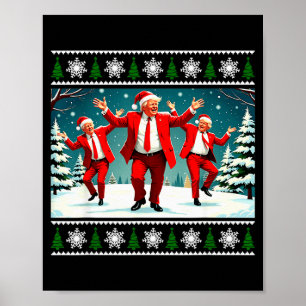Póster Navidad Donald Trump Presidente 2024 Bailando Dive