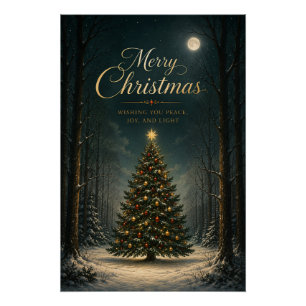 Póster Navidad en el Bosque Invernal Encantado